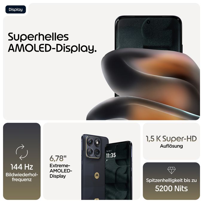 256 GB 5G Smartphone 17,2 cm (6.78") Android 50 MP Dual Kamera Dual Sim WiFi 6E (PANTONE Silhouette) Edge 70 Fusion FIFA Edition 