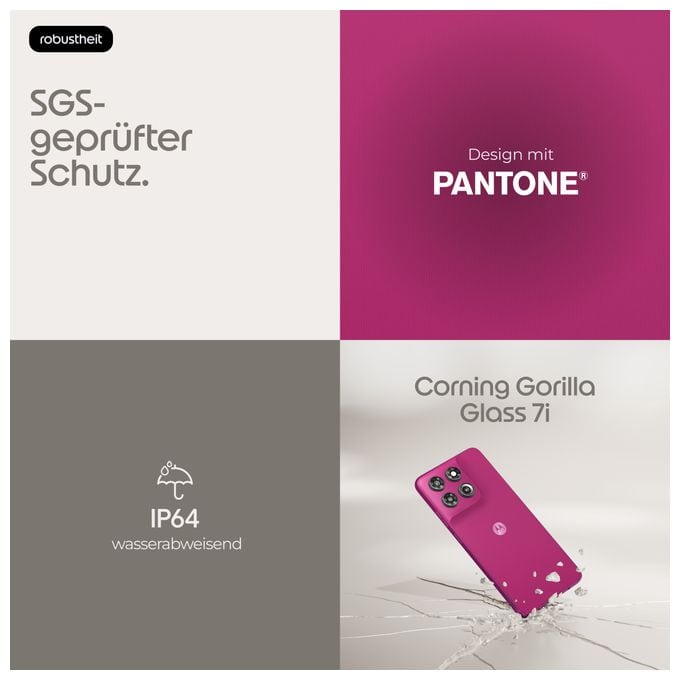 128 GB 5G Smartphone 16,9 cm (6.67 Zoll) Android 50 MP Einzelne Kamera Kamera Dual Sim WiFi 5 (PANTONE Fuchsia Red) Moto G37 