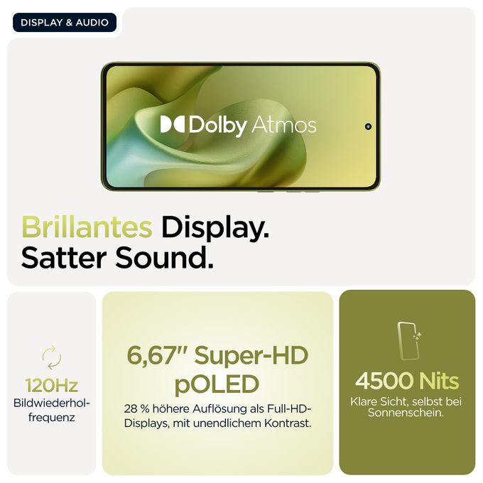 256 GB 5G Smartphone 16,9 cm (6.67 Zoll) Android 50 MP Dual Kamera Dual Sim WiFi 6 (Golden Cypress) Moto G86 
