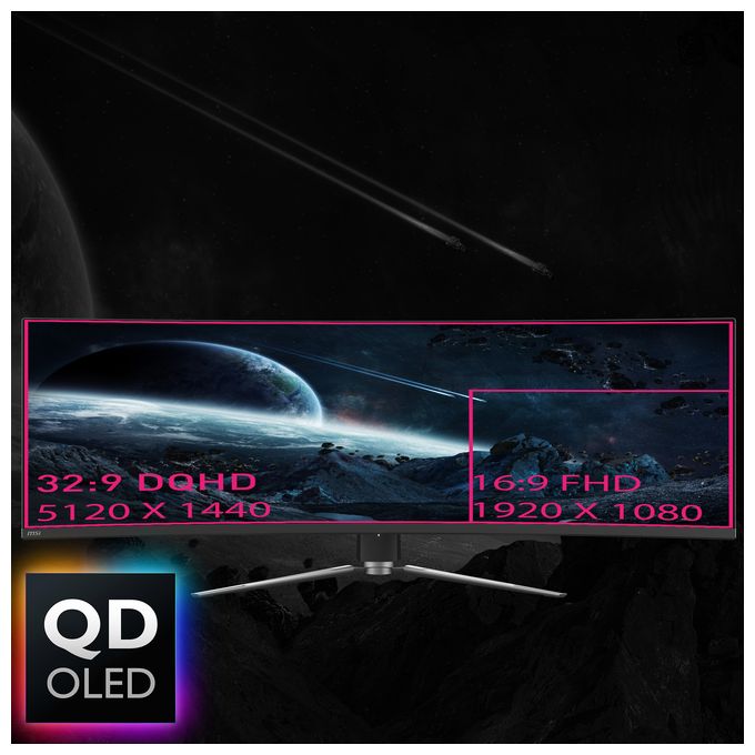 Quad HD Monitor 124,5 cm (49 Zoll) 32:9 0,03 ms 250 cd/m²  MPG 491CQPDE QD-OLED (Schwarz) 