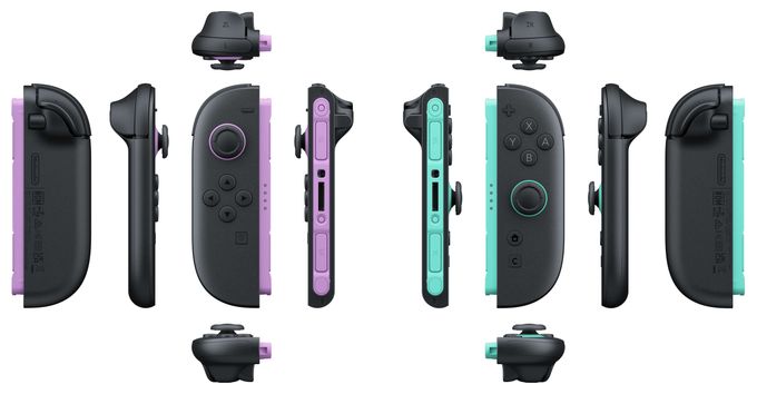 Analog / Digital Gamepad für Nintendo Switch 2 (Schwarz, Hellgrün, Violett) Joy-Con 2 