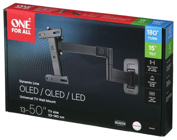 Wand Halterung 180° bis 127 cm (50") 50 kg -5 - 10° neigbar WM5250 Dynamic Line 