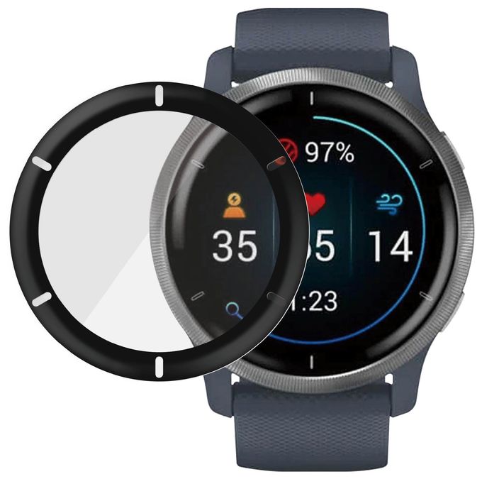 Klare Bildschirmschutzfolie Gehärtetes Glas, Polyethylenterephthalat, Silikon für  Garmin Garmin - Venu 2, Garmin - Venu 2 Plus, Garmin - Vivoactive 4 Kratzresistent, Schockresistent, Antibakteriell 3652 Displayschutz 