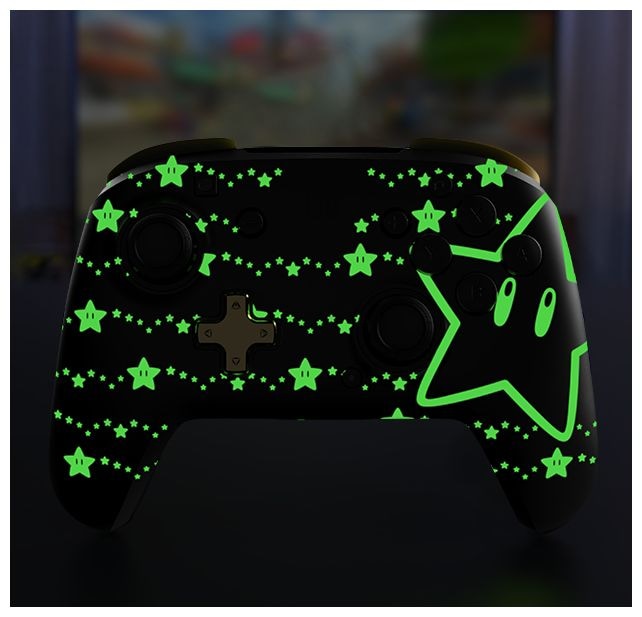 Analog / Digital Gamepad für Nintendo Switch, Nintendo Switch OLED  Rematch Glow Super Mario: Stars (Schwarz, Gelb) 