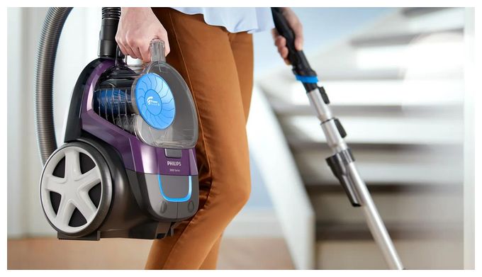Bodenstaubsauger Beutellos 900 W HEPA (Schwarz, Blau, Grau, Violett) FC9333/09 PowerPro Compact 