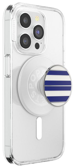 Fingerring  PopGrip Enamel Nautical Stripe (Blau, Weiß) 
