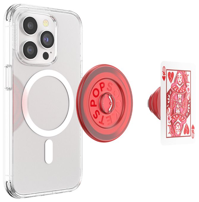 Fingerring  PopGrip Heartbreaker Queen (Rot, Weiß) 