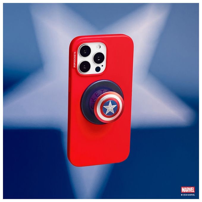 Fingerring für Jede Marke  PopGrip MagSafe Enamel Captain America (Blau, Rot, Weiß) 