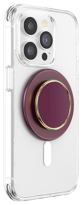 Fingerring für Apple iPhone 12+  PopGrip MagSafe Luxe Red Wine Ename (Gold, Violett) 
