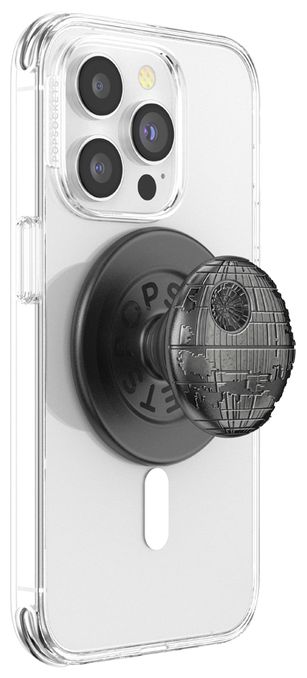 Fingerring für Apple iPhone 12+  PopGrip MagSafe Enamel Death Star (Schwarz) 