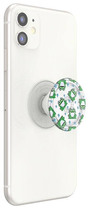 Fingerring für Jede Marke (Grün, Durchscheinend, Weiß) PopGrip Premium Plant 8 Bit Frogs 