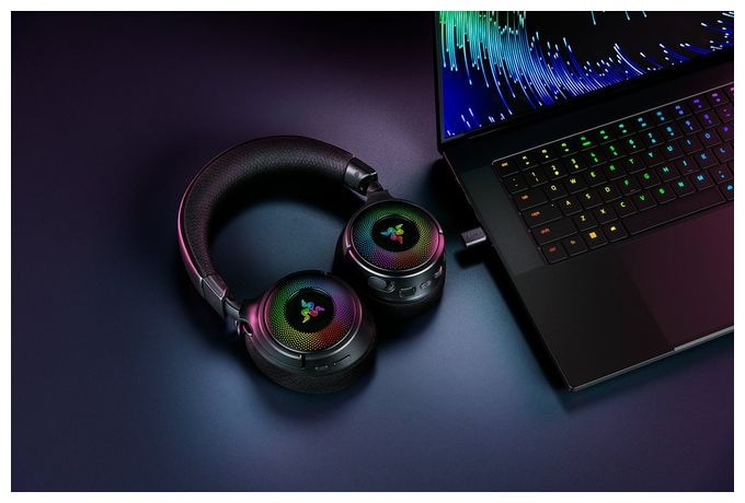 Ohraufliegender Bluetooth Kopfhörer kabellos 70 h Laufzeit USB Typ-A  Kraken V4 (Schwarz) 