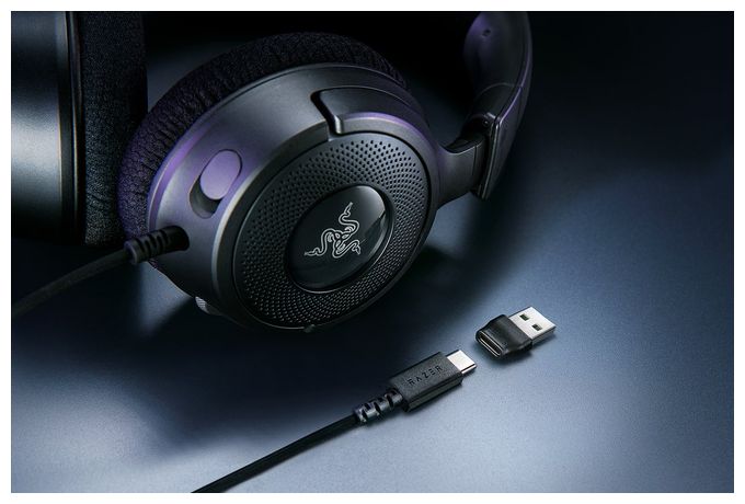 Ohraufliegender Kopfhörer Kabelgebunden USB Type-C / USB Type-A  Kraken V4 X (Schwarz) 