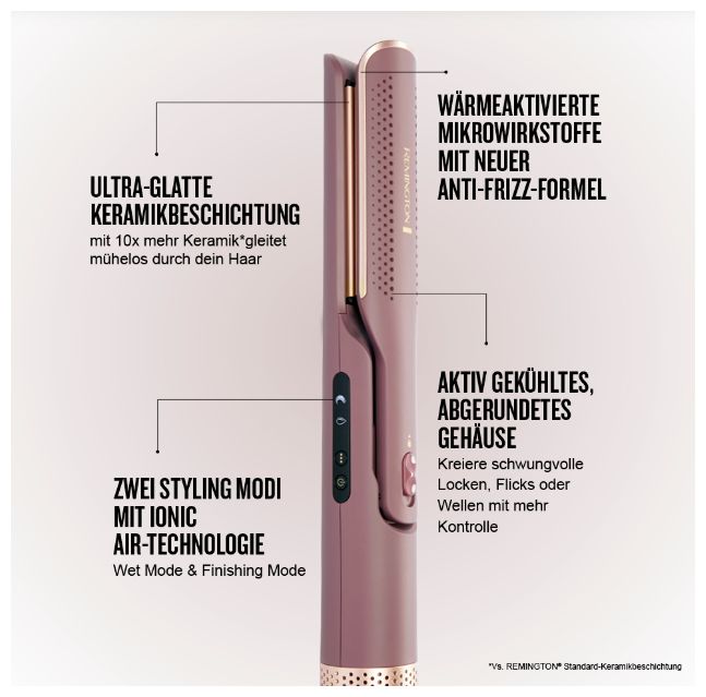 Haarglätter 135 W  AS8930 AIRvive 2-in-1 Airstyler (Pink) 