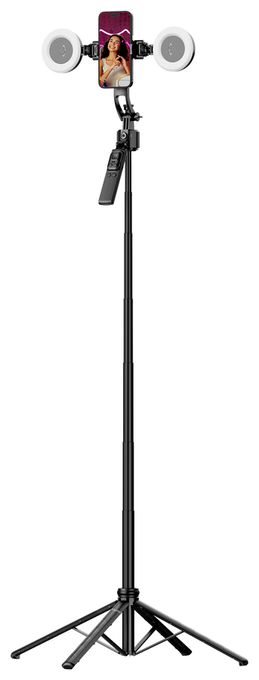 4 Bein(e) Stativ Smartphone-/Action-Kamera Bluetooth  Easy Creator Quadpod mit AI Tracking (Schwarz) 