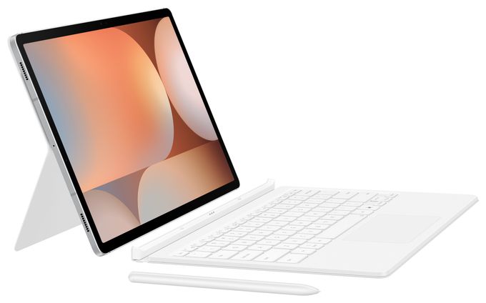 für Samsung Galaxy Tab S10+ / S9+ / S9 FE+ bis 31,5 cm (12.4")  Book Cover Keyboard (Weiß) 