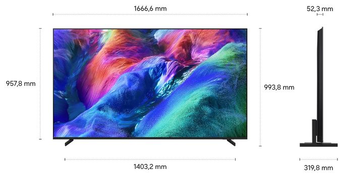 Micro RGB 190,5 cm (75 Zoll) Fernseher 4K Ultra HD VESA 400 x 300 mm  GMR75R85HAUXZG (Schwarz, Titan) 