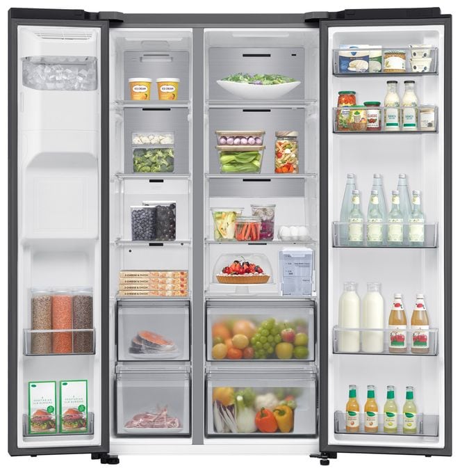 Side-by-Side Kühl-/ Gefrierkombination 409 l / 225 l 226 kWh 1780 mm x 912 mm  RS70F67KCF (Schwarz) 