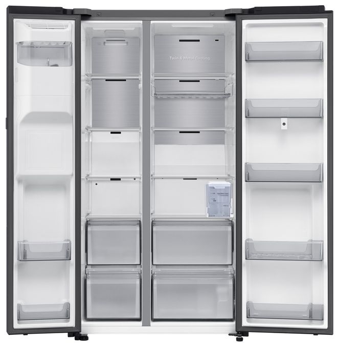 Side-by-Side Kühl-/ Gefrierkombination 389 l / 225 l 352 kWh NoFrost 1780 mm x 912 mm  RS90F67BEF (Schwarz) 