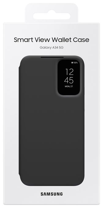 Geldbörsenhülle für Samsung Galaxy A34  Smart View Wallet Case (Schwarz) 