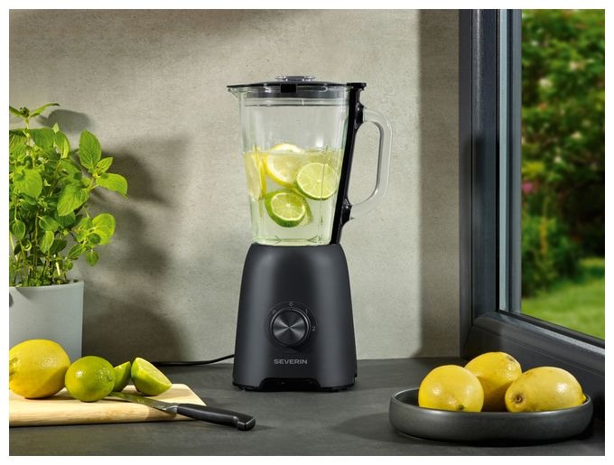 1,5 l Standmixer 2 Geschwindigkeiten 600 W (Schwarz, Transparent) SM3724 