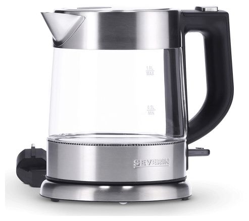 1,0 l Wasserkocher 2200 W (Schwarz, Edelstahl, Transparent) WK3468 