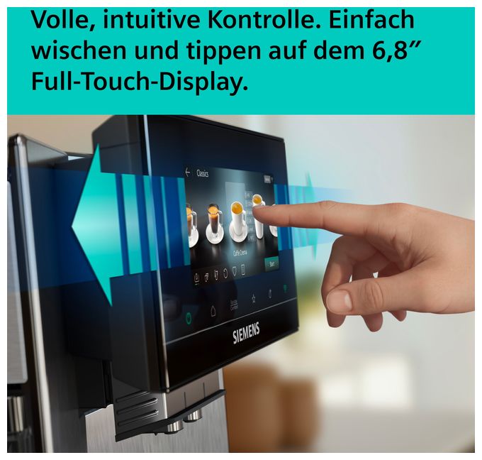 Kaffeevollautomat 19 bar 2,3 l 375 g  EQ900 TQ923E83 iAroma (Edelstahl) 