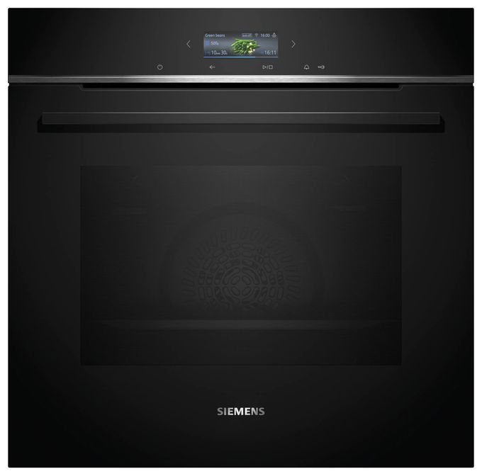 Einbaubackofen groß AutoClean (Schwarz/Edelstahl) iQ700 HB732G1B1 