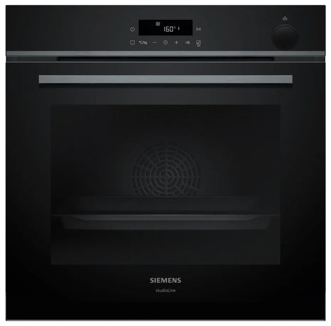 Einbaubackofen groß Dampfgaren AutoClean (Edelstahl, Schwarz) iQ300 HR472G0B3 