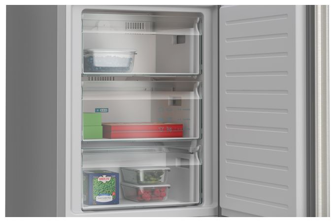 218 l / 103 l Kühl-Gefrierkombi freistehend NoFrost 159 kWh Jahr  iQ300 KG36NVICG (Gebürsteter Stahl) 