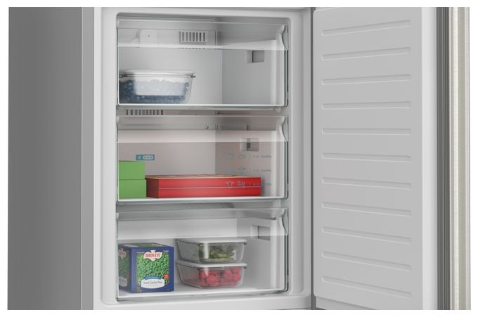 260 l / 103 l Kühl-Gefrierkombi freistehend NoFrost 112 kWh Jahr  iQ300 KG39N2IAG (Gebürsteter Stahl) 