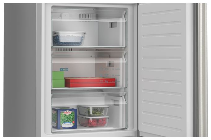 260 l / 103 l Kühl-Gefrierkombi freistehend NoFrost 162 kWh Jahr  iQ300 KG39N2ICF (Edelstahl) 