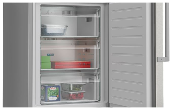 260 l / 103 l Kühl-Gefrierkombi freistehend NoFrost 162 kWh Jahr  iQ300 KG39NVICV (Gebürsteter Stahl) 
