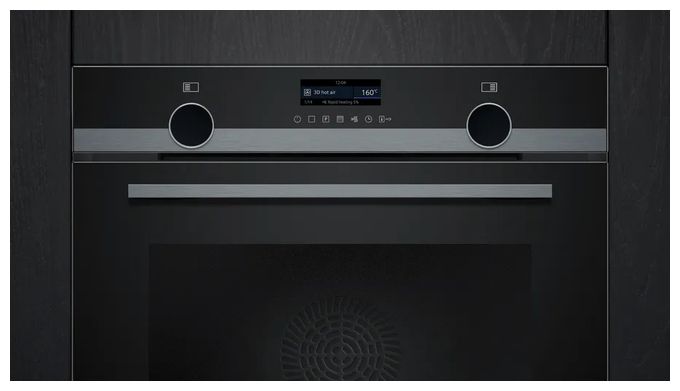 Einbaubackofen groß AutoClean (Schwarz/Edelstahl) iQ500 HB479G0A3 