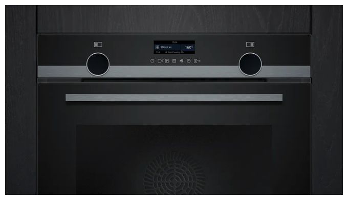 Einbaubackofen groß AutoClean (Edelstahl, Schwarz) iQ500 HB479G5A7F 