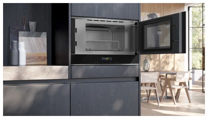 Einbau-Mikrowelle 900 W Größe: mittel Grill (Schwarz) iQ700 BE732R1B1 