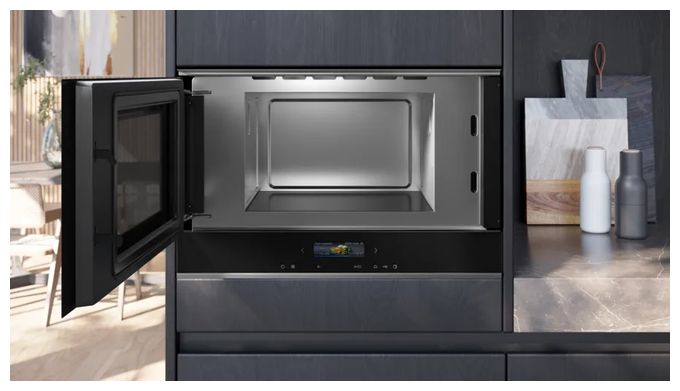 Einbau-Mikrowelle 900 W Größe: mittel 5 Stufen (Schwarz) iQ700 BF722L1B1 