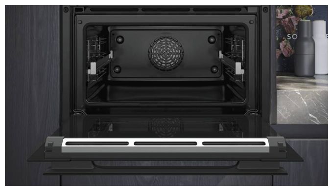 Einbaubackofen kompakt AutoClean (Schwarz/Edelstahl) iQ700 CB974GKB1 