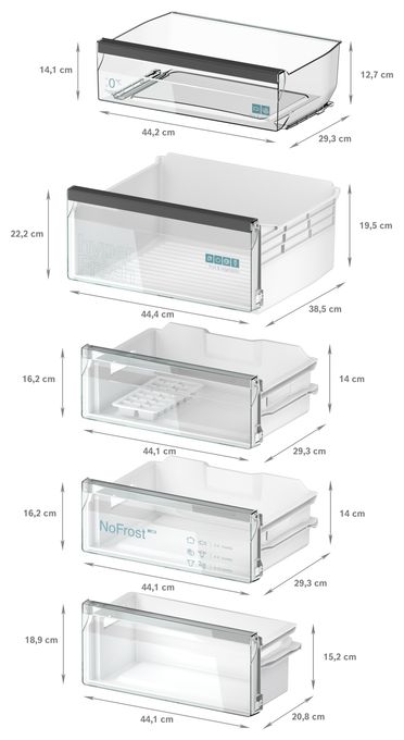 215 l Kühlteil 75 l Gefrierteil 194 cm Einbau Kühl-/Gefrierkombination NoFrost iQ300 KI96NSFD0 