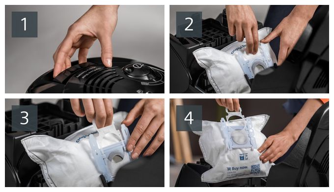 Bodenstaubsauger mit Staubbeutel 600 W Hygienefilter  VS06A212 (Schwarz) 