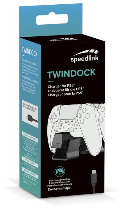 Ladestation PlayStation PS5 Kabelgebunden  PS5 Twindoock Charger (Schwarz) 