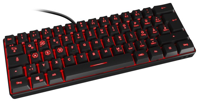 RGB-LED Gaming Tastatur RF kabellos + USB  SL-670014 (Schwarz) 