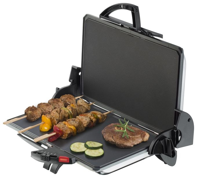 2000 W mit 370 x 230 mm Fläche  PG 4.4 Kontaktgrill (Schwarz, Champagner) 
