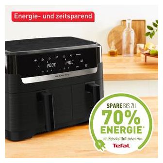 Doppel Heißluftfritteuse 8,3 l 2700 W  EY901N Dual Easy Fry Essential (Schwarz) 