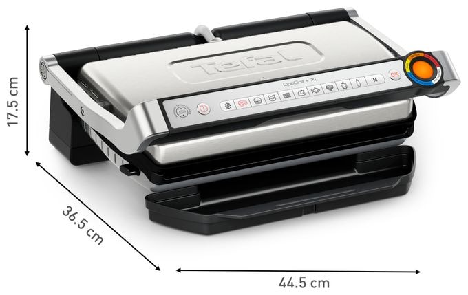 1 Zone(n) 2000 W mit 400 x 200 mm Fläche  GC727D Optigrill+ XL (Schwarz, Edelstahl) 