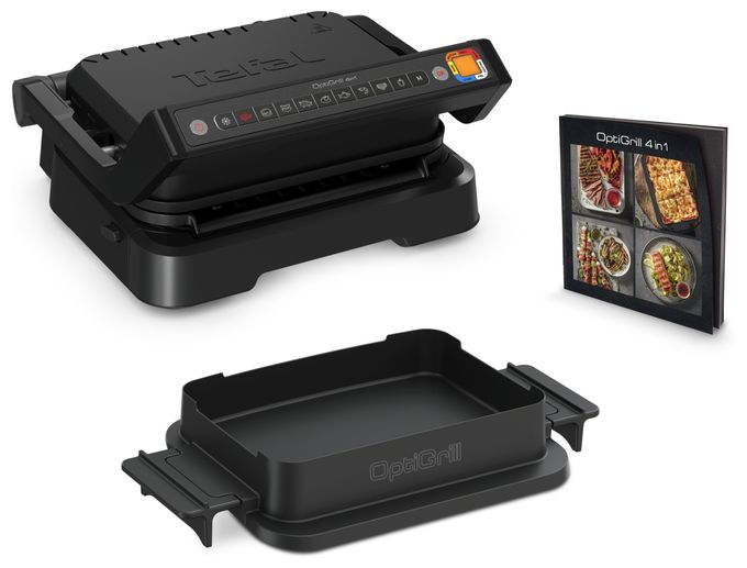 1 Zone(n) 2100 W mit 300 x 200 mm Fläche  GC7748 OptiGrill 4in1 (Schwarz) 