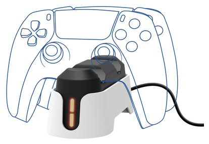 Ladestation PlayStation PS5 Kabelgebunden  GXT228 Dual (Schwarz, Weiß) 