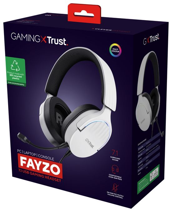 Kopfhörer Kabelgebunden USB Typ-A  GXT490 Fayzo (Schwarz, Weiß) 
