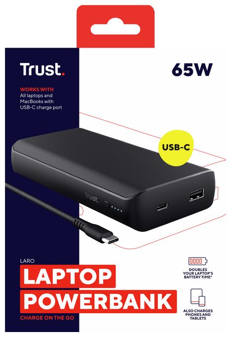 20000 mAh Powerbank USB Typ-C  Laro (Schwarz) 