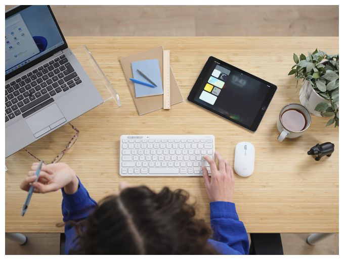 Büro Tastatur RF Wireless + Bluetooth  Lyra Compact Wireless Combo Set (Weiß) 
